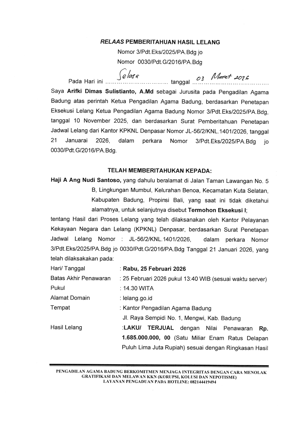 PBT Hasil Lelang Kospin Termohon Eksekusi 1 page 0001