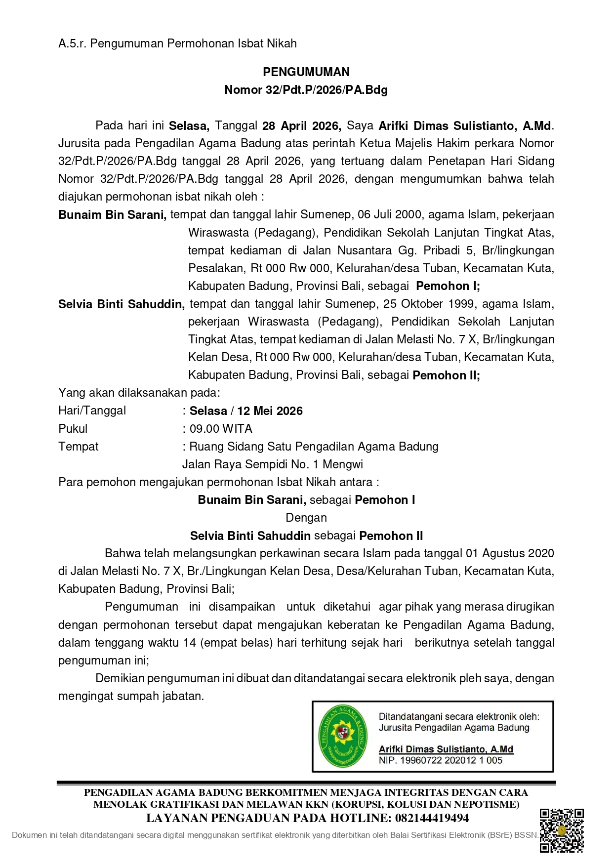 Pengumuman Isbat NIkah 32P page 0001